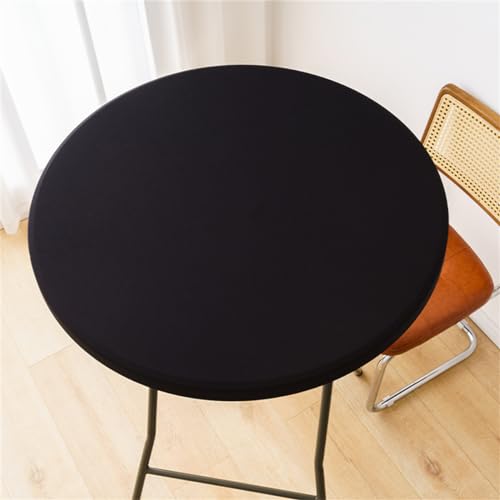 Einfarbige Runde Tischdecke Elastischer Rand Design rutschfest Leicht Zu Reinigen Heimdekoration Bevorzugt Tischtuch Table Cover Für Party Küche Indoor Outdoor Verwendung (70cm,Schwarz) von Xisnuient