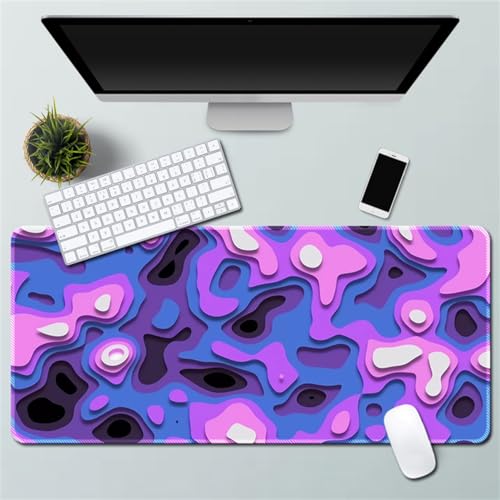 Erweitertes Gaming-Mauspad Große genähte Tastatur Personalisiertes Mauspad Waschbar Rutschfest Wasserdicht Gummiboden Desktop-Matte (400 * 800 * 3mm,Muster 7) von Xisnuient