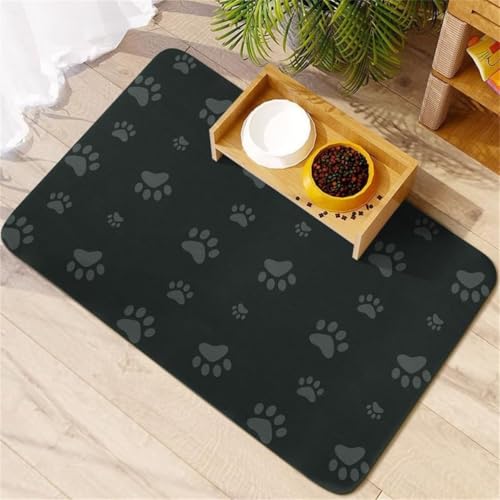 Futtermatte FüR Haustiere Silikon Hundenapf Unterlage Wasserdicht Hunde Futternapf Futtermatte Katze Hund Katzen Futtermatte Leicht Zu Reinigen Napfunterlage Dog Mat Carpet (50x80 cm,Farbe 3) von Xisnuient