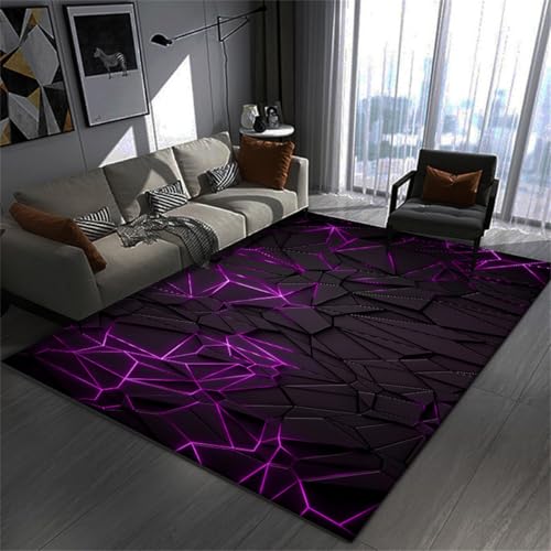 Gaming Teppiche, 3D Visual Cool Line Light Style Decorative Teppiche, Unverzichtbare Fußmatte Für Teenager Und Kinder Wohnzimmer, Geeignet Für Schlafzimmer E-Sport Zimmer (Colour 7,120x180cm) von Xisnuient