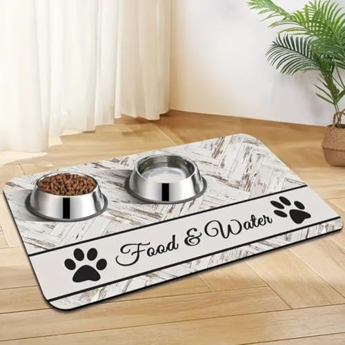 Platzdeckchen für Haustiere,Schnelltrocknende Futtermatte aus Kieselgur für Hunde und Katzen – Spritzwassergeschützt Saugfähig Leicht zu Reinigen Waschbare Pet Feeding Mats (Beige,50x80 cm) von Xisnuient