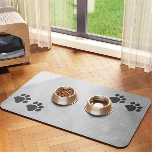 StüCke Hund Katze FüTterungsmatte Silikon Napfunterlage Haustier Futternapf Unterlage Wasserdichte Rutschfeste Katzen Hunde FüTterung Matte Tiernapf Mat Hundenapf Katzennapf (50x80cm,Farbe 6) von Xisnuient