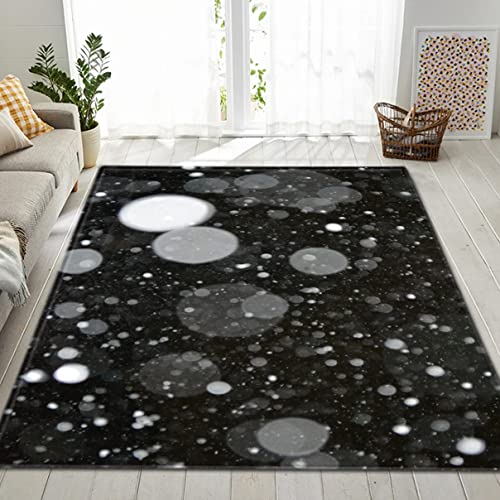 Teppiche für Wohnzimmer Schlafzimmer Küche Badezimmer Gang Bodenmatte Fußmatte Haustürmatte Rutschfeste Kinderspiel Matte,3D Schmetterling Sfisch Graffiti Marmor Muster Thema (Schwarz,50x80 cm) von Xisnuient