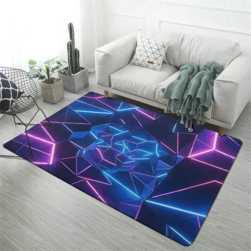 Xisnuient 3D-Neonlinien-Gaming-Teppich, Geometrisches Design Für Teenager-Jungen Mädchen Schlafzimmerdekoration, Bodenmatte Wohnzimmer Weiche Teppich Für Schlafzimmer E-Sport-Raum (Farbe 5,160x230cm) Xisnuient 3D-Neonlinien-Gaming-Teppich, Geometrisches Design Für Teenager-Jungen Mädchen Schlafzimmerdekoration, Bodenmatte Wohnzimmer Weiche Teppich Für Schlafzimmer E-Sport-Raum (Farbe 5,160x230cm) von Xisnuient