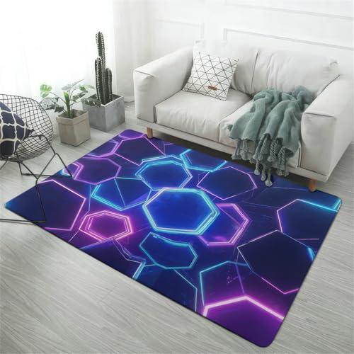 Xisnuient 3D-Neonlinien-Gaming-Teppich, Geometrisches Design Für Teenager-Jungen Mädchen Schlafzimmerdekoration, Bodenmatte Wohnzimmer Weiche Teppich Für Schlafzimmer E-Sport-Raum (Farbe 6,120x160cm) Xisnuient 3D-Neonlinien-Gaming-Teppich, Geometrisches Design Für Teenager-Jungen Mädchen Schlafzimmerdekoration, Bodenmatte Wohnzimmer Weiche Teppich Für Schlafzimmer E-Sport-Raum (Farbe 6,120x160cm) von Xisnuient
