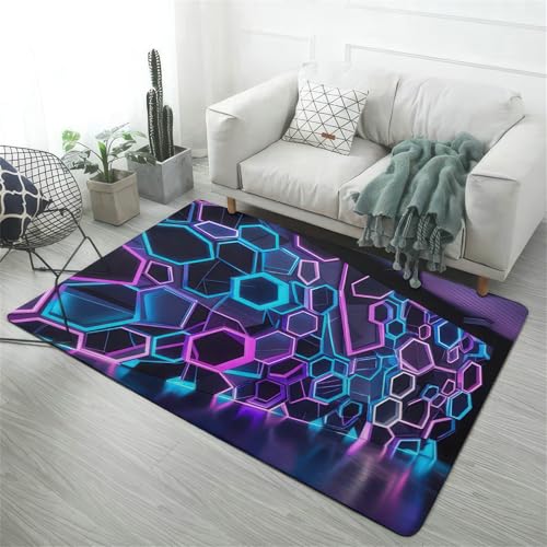 Xisnuient 3D-Neonlinien-Gaming-Teppich, Geometrisches Design Für Teenager-Jungen Mädchen Schlafzimmerdekoration, Bodenmatte Wohnzimmer Weiche Teppich Für Schlafzimmer E-Sport-Raum (Farbe 1,140x200cm) Xisnuient 3D-Neonlinien-Gaming-Teppich, Geometrisches Design Für Teenager-Jungen Mädchen Schlafzimmerdekoration, Bodenmatte Wohnzimmer Weiche Teppich Für Schlafzimmer E-Sport-Raum (Farbe 1,140x200cm) von Xisnuient