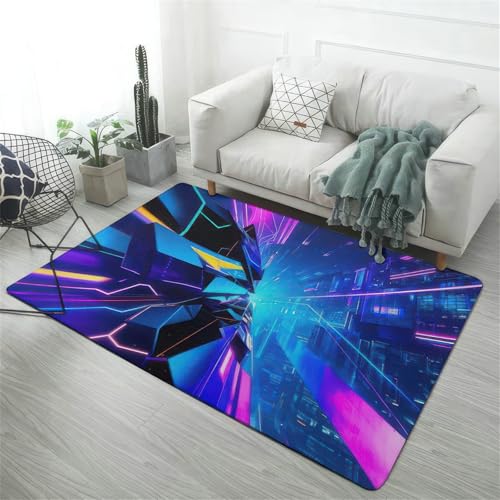 Xisnuient 3D-Neonlinien-Gaming-Teppich, Geometrisches Design Für Teenager-Jungen Mädchen Schlafzimmerdekoration, Bodenmatte Wohnzimmer Weiche Teppich Für Schlafzimmer E-Sport-Raum (Farbe 2,100x120cm) Xisnuient 3D-Neonlinien-Gaming-Teppich, Geometrisches Design Für Teenager-Jungen Mädchen Schlafzimmerdekoration, Bodenmatte Wohnzimmer Weiche Teppich Für Schlafzimmer E-Sport-Raum (Farbe 2,100x120cm) von Xisnuient