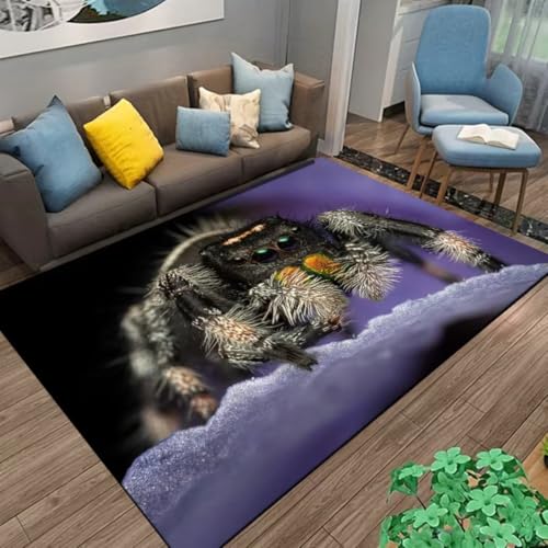 Xisnuient Coole Spider Vision Teppiche, Moderner 3D-Spinnenporträt-Teppich, rutschfeste Fußmatte Für Schlafzimmer Eines Jugendlichen, Wohnzimmer, Kinderzimmer Und Spielzimmer (Farbe 3,120x180cm) von Xisnuient