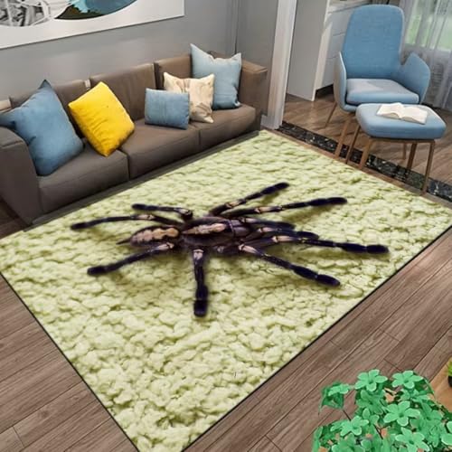 Xisnuient Coole Spider Vision Teppiche, Moderner 3D-Spinnenporträt-Teppich, rutschfeste Fußmatte Für Schlafzimmer Eines Jugendlichen, Wohnzimmer, Kinderzimmer Und Spielzimmer (Farbe 4,160x200cm) von Xisnuient