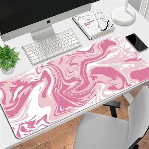 Xisnuient Einfache Stromlinien Gaming-Maus-Pad GroßE GenäHte Rand Tastatur Personalisierte Maus-Pad Waschbar rutschfest Wasserdicht Gummi Boden Desktop-Matte (300 * 600 * 3mm,Muster 2) von Xisnuient
