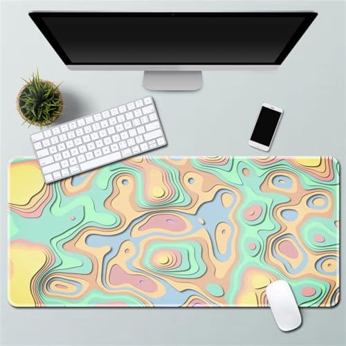 Xisnuient Erweitertes Gaming-Mauspad Große genähte Tastatur Personalisiertes Mauspad Waschbar rutschfest Wasserdicht Gummiboden Desktop-Matte (300 * 800 * 3mm,Muster 2) von Xisnuient