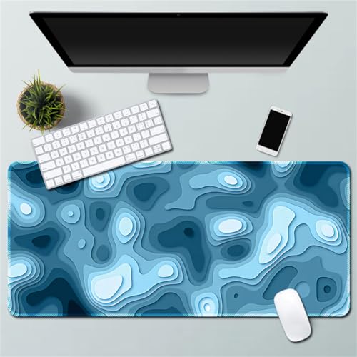 Xisnuient Erweitertes Gaming-Mauspad Große genähte Tastatur Personalisiertes Mauspad Waschbar rutschfest Wasserdicht Gummiboden Desktop-Matte (300 * 800 * 3mm,Muster 6) von Xisnuient