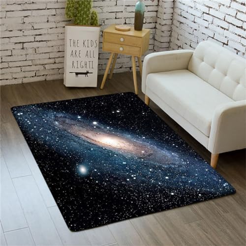 Xisnuient Galaxie Wohnzimmer Teppich Sternenhimmel Planet Earth Star Großer Area Teppich Kinderzimmer Teppich Gaming Zone rutschfeste Bodenmatte Korridor Küche Fußmatte (Colour1,80x120cm) von Xisnuient