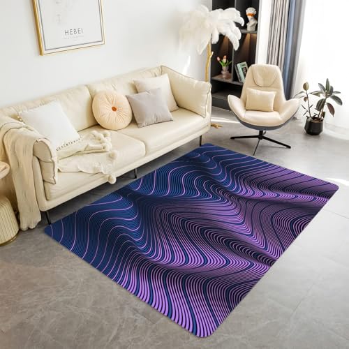Xisnuient Gaming Teppich Jungen Teenager Schlafzimmer 3D Geometrische Neon Visuals Coole Optische Täuschung Teppiche Marmor Wohnzimmer Badezimmer Flur Läufer Bodenmatte (Color 3,160x230 cm) von Xisnuient