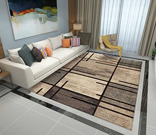Xisnuient GroßEr Innen- Und AußEnteppich KüChe Schlafzimmer Korridor Wohnzimmer Anti-Rutsch Waschbarer Teppich Moderner Polygonaler Rechteckiger Gitterteppich (Farbe3, 100x150 cm) von Xisnuient