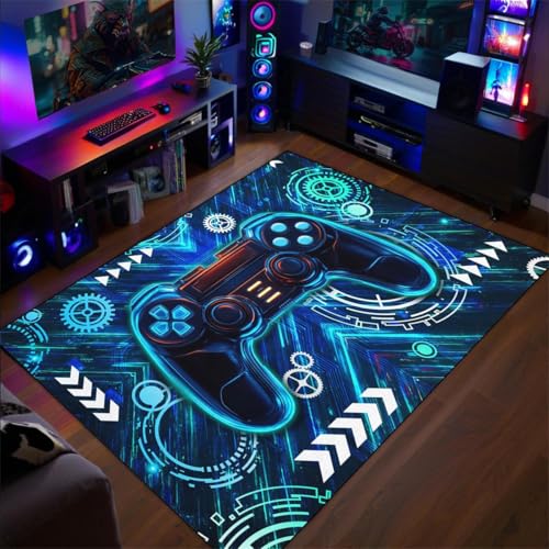 Xisnuient Jugendliche Jungen Schlafzimmer Gaming Rug, 3D Cool Neon Game Atmosphäre Dekorative Accessoires Läufer Carpet, Kinderzimmer Wohnzimmer Für Gaming Bereich Teppich Fußmatte (Farbe 6,140x200cm) Xisnuient Jugendliche Jungen Schlafzimmer Gaming Rug, 3D Cool Neon Game Atmosphäre Dekorative Accessoires Läufer Carpet, Kinderzimmer Wohnzimmer Für Gaming Bereich Teppich Fußmatte (Farbe 6,140x200cm) von Xisnuient