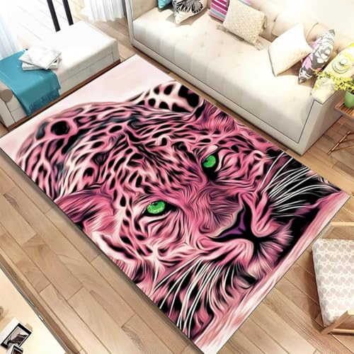 Xisnuient Modern Flanellteppich Tiermuster Weich Heimdekoration Wohnzimmer Teppich Schwarz Grau Rosa Tiger Leopard Löwe Design, für Schlafzimmer Spielzimmer Arbeitszimmer, Fußmatte (Color 5,50x80 cm) Xisnuient Modern Flanellteppich Tiermuster Weich Heimdekoration Wohnzimmer Teppich Schwarz Grau Rosa Tiger Leopard Löwe Design, für Schlafzimmer Spielzimmer Arbeitszimmer, Fußmatte (Color 5,50x80 cm) von Xisnuient