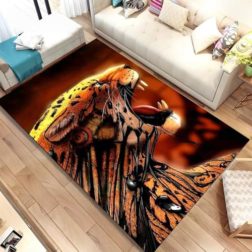Xisnuient Modern Flanellteppich Tiermuster Weich Heimdekoration Wohnzimmer Teppich Schwarz Grau Rosa Tiger Leopard Löwe Design, für Schlafzimmer Spielzimmer Arbeitszimmer, Fußmatte (Color 6,50x80 cm) Xisnuient Modern Flanellteppich Tiermuster Weich Heimdekoration Wohnzimmer Teppich Schwarz Grau Rosa Tiger Leopard Löwe Design, für Schlafzimmer Spielzimmer Arbeitszimmer, Fußmatte (Color 6,50x80 cm) von Xisnuient