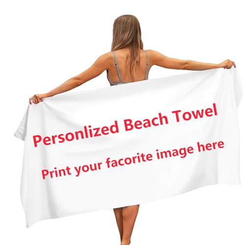 Xisnuient Personalisiert Foto Strandtuch Mikrofaser Strandtuch Schnell Mit Bildern Und Text Männer Frauen Kinder Individuelle Geschenke Geeignet Für Fitness, Schwimmen, Camping, Meer (70x150cm) von Xisnuient