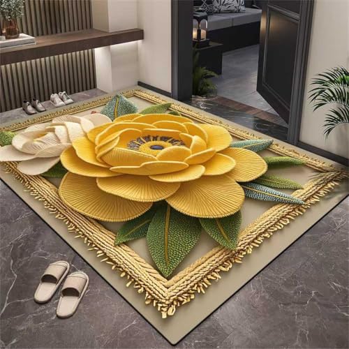 Xisnuient Rose Floral Decor Teppich, Jugendliche Kinder Schlafzimmer Wohnzimmer Bereich Teppiche, Moderne Botanische Worte Floral Rose Weichbodenmatte Für Küchen Flure Läufer (Colour 8,160x200cm) von Xisnuient