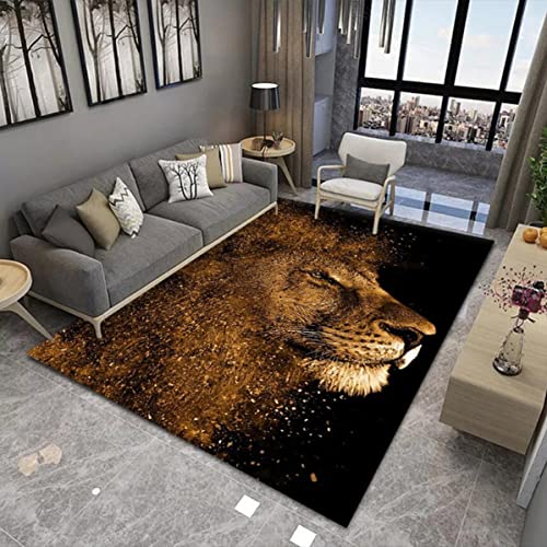 Xisnuient Teppich mit 3D-Tier Junge Mädchen Schlafzimmer Flanell Rug für Wohnzimmer Moderne rutschfeste Bodenmatte Kinder Baby Spielunterlage,Löwe Tiger Flamingo Gepard Wolf Druck (Schwarz,80x160 cm) Xisnuient Teppich mit 3D-Tier Junge Mädchen Schlafzimmer Flanell Rug für Wohnzimmer Moderne rutschfeste Bodenmatte Kinder Baby Spielunterlage,Löwe Tiger Flamingo Gepard Wolf Druck (Schwarz,80x160 cm) von Xisnuient