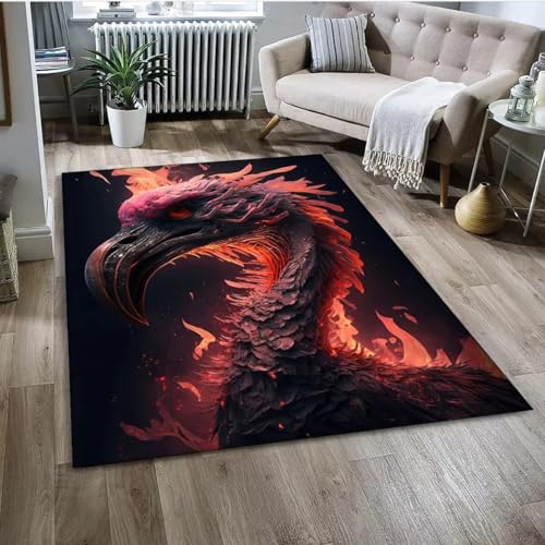 Xisnuient Wohnzimmer-Bereich Teppich, 3D-Flamingo-Spielteppich, Dschungel-Flamingo-Küchen-Fußmatte, Cooler Pferderennteppich Carpet Für Jugendliche Und Kinderzimmer, Schlafzimmer (Farbe 5,140x200cm) von Xisnuient