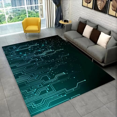 Xisnuient Wohnzimmer Teppich,3D Chip Leiterplatte Nachttisch für Jungen Mädchen,Flanell Memory Schaum Rutschfester Teppich Spielunterlage für Kinder,Küche Esszimmer Flur Wohnkultur (Grün,120x180 cm) Xisnuient Wohnzimmer Teppich,3D Chip Leiterplatte Nachttisch für Jungen Mädchen,Flanell Memory Schaum Rutschfester Teppich Spielunterlage für Kinder,Küche Esszimmer Flur Wohnkultur (Grün,120x180 cm) von Xisnuient