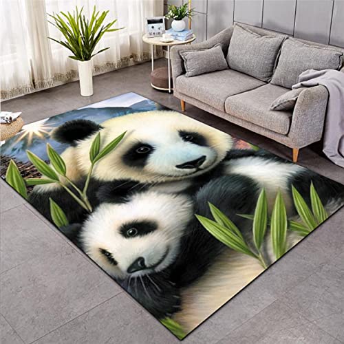 Xisnuient Wohnzimmer Teppich 3D Tier Katze Hund Panda Dschungel Tiger AFFE Muster Teenager Jungen Mädchen Schlafzimmer Dekoration Weiche Flanell Kinder Spiel rutschfeste Matte (Multi 1,100x150 cm) von Xisnuient