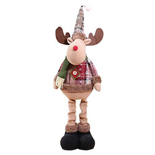 Xistuoz Weihnachtsdeko Figuren Plüsch Weihnachten Rentier Weihnachten Ornament Lange Beine Figuren für Tisch Kamin Weihnachten Figuren Deko von Xistuoz