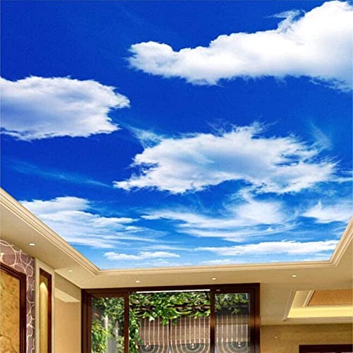 XiuTaiLtd Fototapete 3D Effekt Individuelle Fototapete Blauer Himmel Und Weiße Wolken Deckenbild Tapeten Wohnzimmer Schlafzimmer Decke Hintergrund Dekor Wand-400x280 CM von XiuTaiLtd