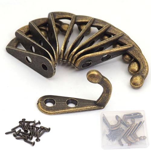 Xiufortion 10 kleine Wandhaken aus Zinklegierung, Wandmontage, einzelne Zinken, Bademantelhaken, gesichert mit selbstschneidenden Schrauben zum Aufhängen von Handtüchern, Mänteln, Rucksäcken Xiufortion 10 kleine Wandhaken aus Zinklegierung, Wandmontage, einzelne Zinken, Bademantelhaken, gesichert mit selbstschneidenden Schrauben zum Aufhängen von Handtüchern, Mänteln, Rucksäcken von Xiufortion