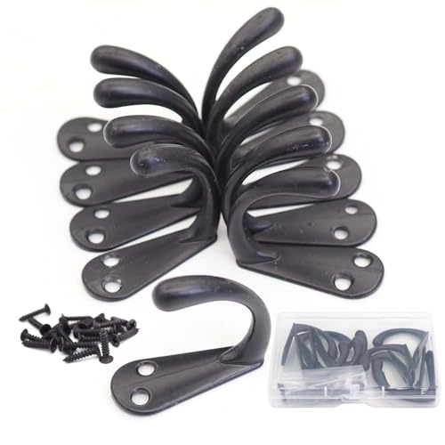 Xiufortion 10 x Wandhaken aus Zinklegierung, Wandmontage, Einzelzinken-Bademantelhaken, gesichert mit selbstschneidenden Schrauben zum Aufhängen von Handtüchern, Mänteln, Rucksäcken, Bademänteln Xiufortion 10 x Wandhaken aus Zinklegierung, Wandmontage, Einzelzinken-Bademantelhaken, gesichert mit selbstschneidenden Schrauben zum Aufhängen von Handtüchern, Mänteln, Rucksäcken, Bademänteln von Xiufortion