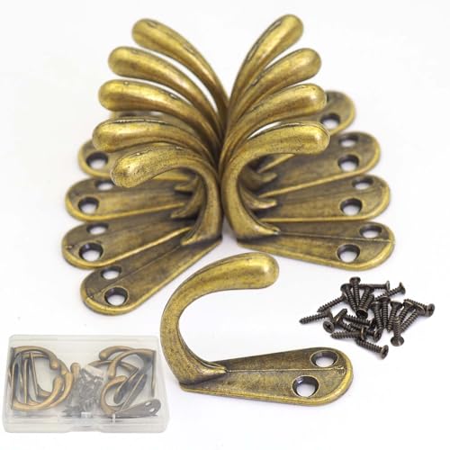 Xiufortion Wandhaken aus Zinklegierung, 10 Stück, Wandmontage, Einzelzinken-Bademantelhaken, gesichert mit selbstschneidenden Schrauben zum Aufhängen von Handtüchern, Mänteln, Rucksäcken, Bademänteln Xiufortion Wandhaken aus Zinklegierung, 10 Stück, Wandmontage, Einzelzinken-Bademantelhaken, gesichert mit selbstschneidenden Schrauben zum Aufhängen von Handtüchern, Mänteln, Rucksäcken, Bademänteln von Xiufortion