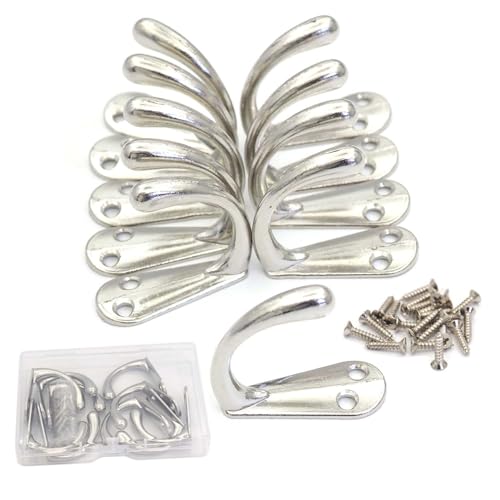 Xiufortion Wandhaken aus Zinklegierung, Wandmontage, Einzelzinken-Bademantelhaken, gesichert mit selbstschneidenden Schrauben zum Aufhängen von Handtüchern, Mänteln, Rucksäcken, Bademänteln Xiufortion Wandhaken aus Zinklegierung, Wandmontage, Einzelzinken-Bademantelhaken, gesichert mit selbstschneidenden Schrauben zum Aufhängen von Handtüchern, Mänteln, Rucksäcken, Bademänteln von Xiufortion