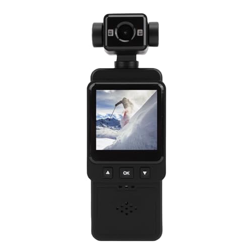 Xiuganpo 1080P Vlogging-Kamera, 270 Grad und 180 Grad Objektiv Rotation, Multi-Achsen-Stabilisierung Handheld-Camcorder, Multifunktion Ale Video Recorder für Outdoor-Fotografie von Xiuganpo