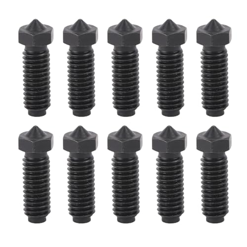 Xiuganpo 3D -Drucker -Extruderdüsen, 10 PCs Integrierte Düsen Druckkopf Hot End -Ersatz für Kobra 3 3 Combo S1 S1 Combo 3D -Drucker (0,2 mm) von Xiuganpo