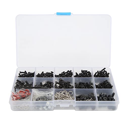 Xiuganpo 522PCS RC -Schraubenkit, Mehrere Größen Hoher Härte Klarfäden -Schrauben Sortiment mit Aufbewahrungsbox, RC Cars Trucks Crawler für 1/8 1/10 RC -Auto von Xiuganpo