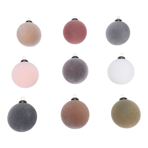 Xiuganpo 9pcs Elegante Weihnachts -Samtkugeln, 3,1 -Zoll -Weihnachtsbällchen mit Draht, Leicht zu Hängen, Farbenfrohe Weihnachtsbaumdekoration für Weihnachten, Party, Urlaub, von Xiuganpo