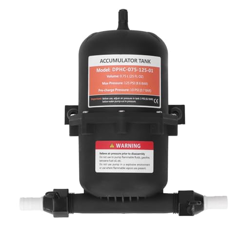 Xiuganpo Akkumulatortank 0,75 L125 Psi, 23,5 Oz, mit Innerer Blase, Reduziert Pumpenradfahren und Glättet den Wasserstrom, Wasserpumpenflussregel mit 1/2 -Mnpt -Anschluss für Marine, RV von Xiuganpo