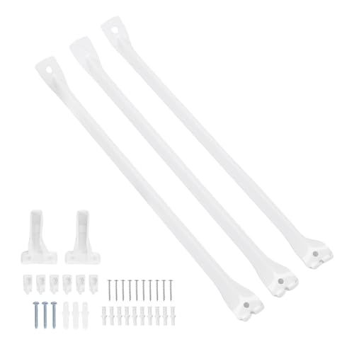 Xiuganpo Draht Regal Halterungen Set, Schrank Halterungen aus Legiertem Stahl für 12-Zoll-Metalldraht Regale, 3-teilige 17-Zoll-Metallstützen, 6-teilige Klemmen, Regal Zubehör von Xiuganpo