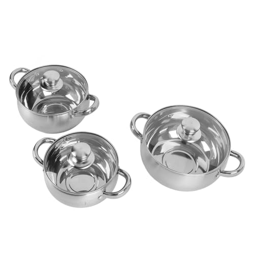 Xiuganpo Edelstahl -Kochtopf, Kochtopf -Anti Stick Beschichtung 3pcs Leicht zu Reinigen für Zuhause Xiuganpo Edelstahl -Kochtopf, Kochtopf -Anti Stick Beschichtung 3pcs Leicht zu Reinigen für Zuhause von Xiuganpo