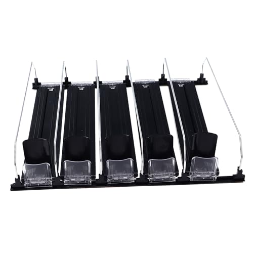 Xiuganpo Einstellbarer Getränke Organizer, Platz Sparende Kühlschrank -Getränke Organizer, Automatischer Schieber -Glide Getränkspender für Kühlschranksoda Dose Dispenser (BLACK) von Xiuganpo