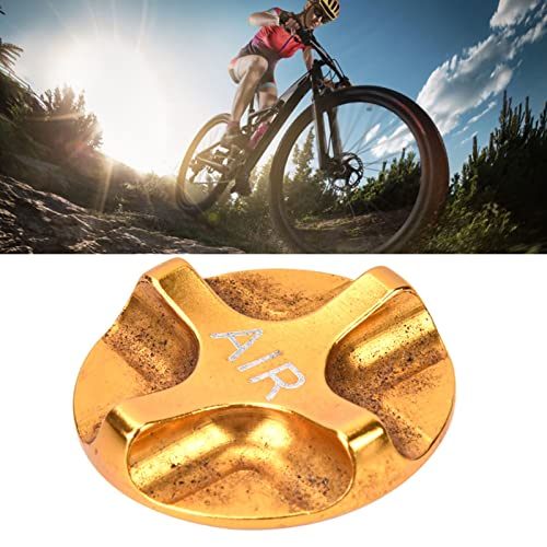 Xiuganpo Fahrrad -Frontgabelkappe, Aluminiumlegierung Fahrradfederung Vordergabelluftdicht -Ventilabdeckung Fahrradzubehör, Langlebige Schutzkappe für Bergfahrräder, Tägliche Pendelfahrräder (YELLOW) von Xiuganpo