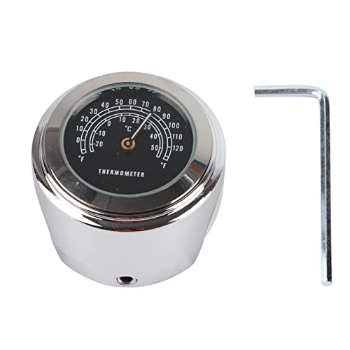 Xiuganpo Fahrrad Lenker Uhr Lenker Thermometer, 22 Bis 25mm Wasserdicht Motorrad Lenker Thermometer Zubehör, Aluminium Motorrad Lenker Montage Temp Thermometer (BLACK) von Xiuganpo