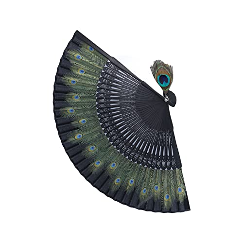 Xiuganpo Fan Bambus, Ein Wunderschöner Pfau -Fan von Hand für die Dekoration von Kleidung für Ein für eine Tanzperformance von Xiuganpo