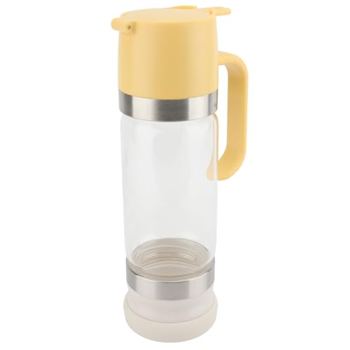 Xiuganpo Glas Honigspender, kein Tropfen 350 Ml Glassirupbehälter für Kaffeebalken, Ahornsirupglas mit Griff, Leckeres Design, Einfaches Gießen und Reinigen, Küche (YELLOW) von Xiuganpo