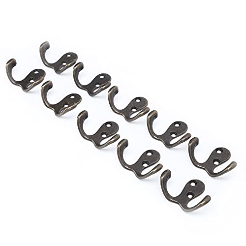 Xiuganpo Handtuchhaken, Doppelte, Abgegrenzte Pronge 10pcs Anti -Korrosion Achip Hooks Kleidungshaken für die Heimküche für das Badezimmer für das Badezimmer (Klein - Qingqian Bronze) von Xiuganpo