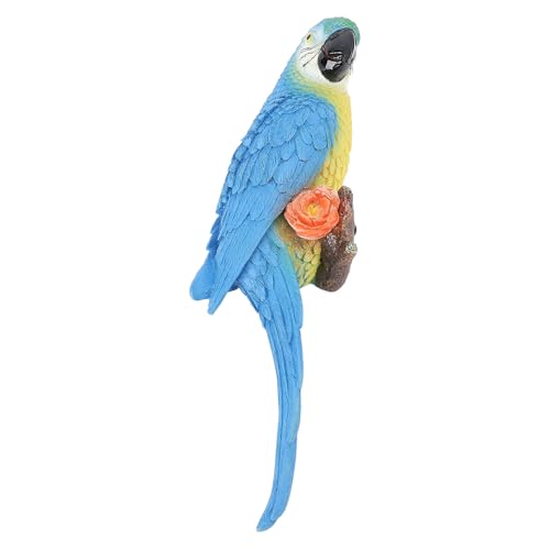 Xiuganpo Harzvogelfigur, Regen und Sonnenbesichtiger Papageienverzierung für den Garten Im Innenhof Im Freien (BLUE) von Xiuganpo