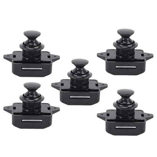 Xiuganpo Kabinettspuppknopfverriegelungsschloss, Zinklegierung Exquisites Schrank-Türknopf-Verriegelung, Marine-Metallschloss für 15-18 Mm Türen für Wohnmobile, Wohnmobil, Haus Yachten (BLACK) von Xiuganpo