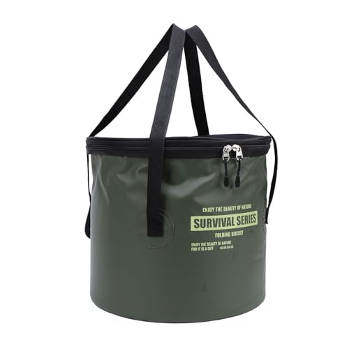 Xiuganpo Klappstoffeimer, Anstrengender Tragbarer Eimer -Widerstand Gegen PVC -Material Backup Zum Kochen und das Waschen des Autos (Green) von Xiuganpo